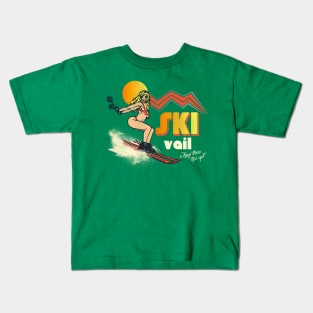 Ski Vail 70s/80s Retro Souvenir Style Skiing Kids T-Shirt